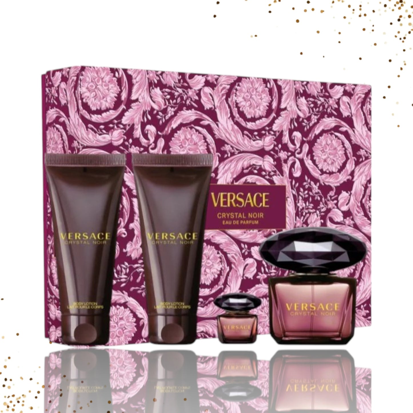 Gift Set Crystal Noir By Versace 4 Pcs