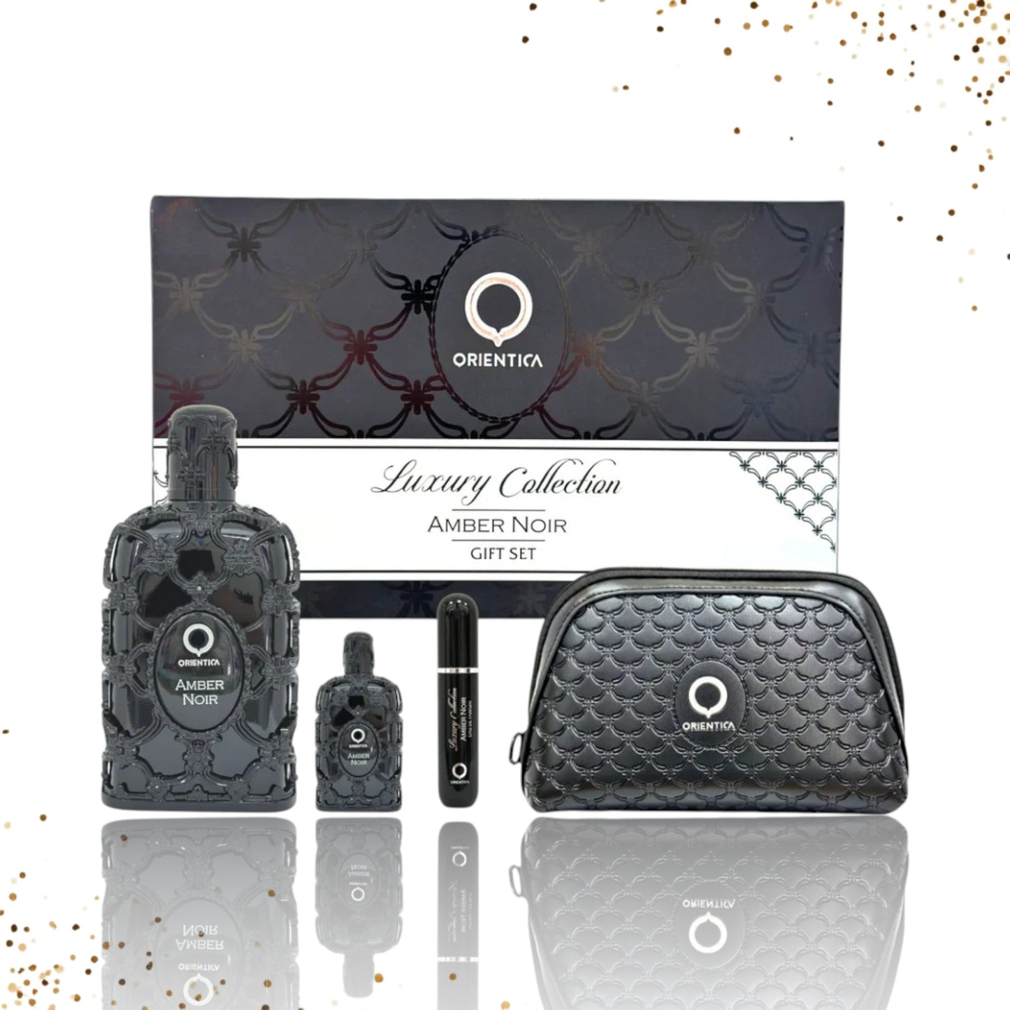 Gift Set Amber Noir  By Orientica 3 Pcs plus bag EDP