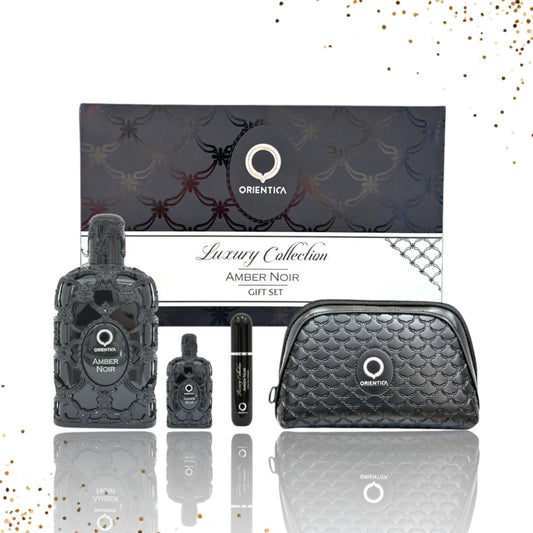 Gift Set Amber Noir  By Orientica 3 Pcs plus bag EDP