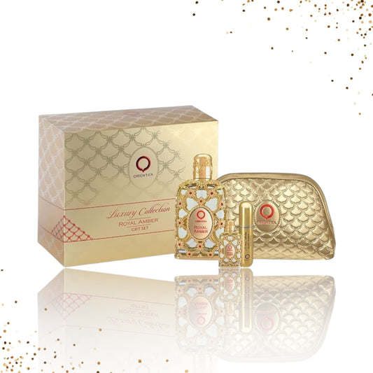 Gift Set Royal Amber by Orientica 3 pieces Plus Bag EDP