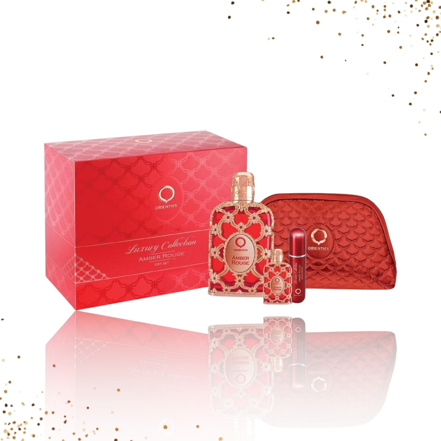 Gift Set Amber Rouge By Orientica 3 Pcs Plus bag EDP