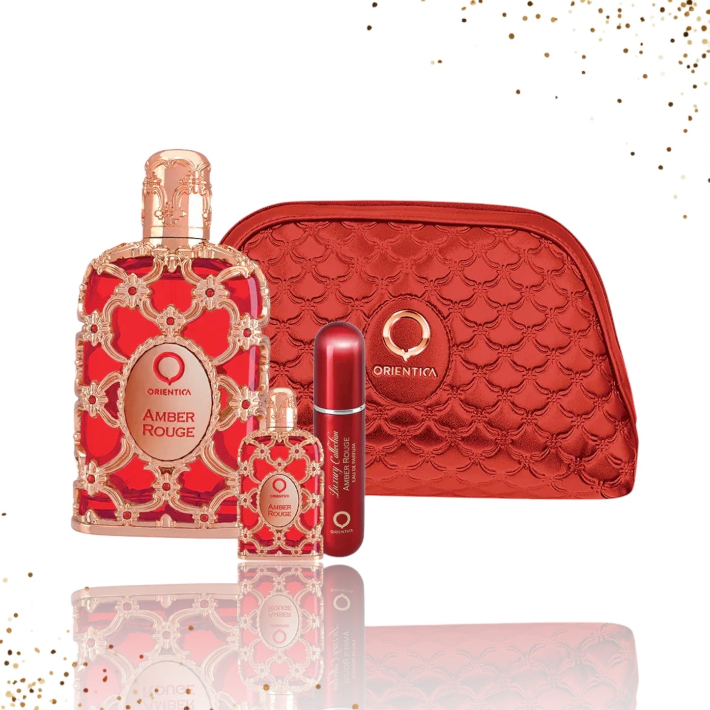 Gift Set Amber Rouge By Orientica 3 Pcs Plus bag EDP