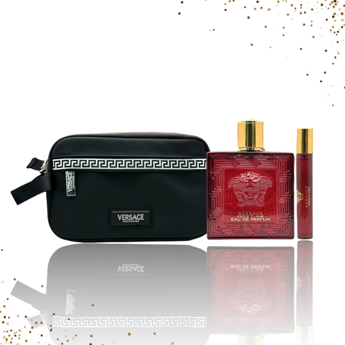 Gift Set Eros Flame By Versace 3 Pcs EDP