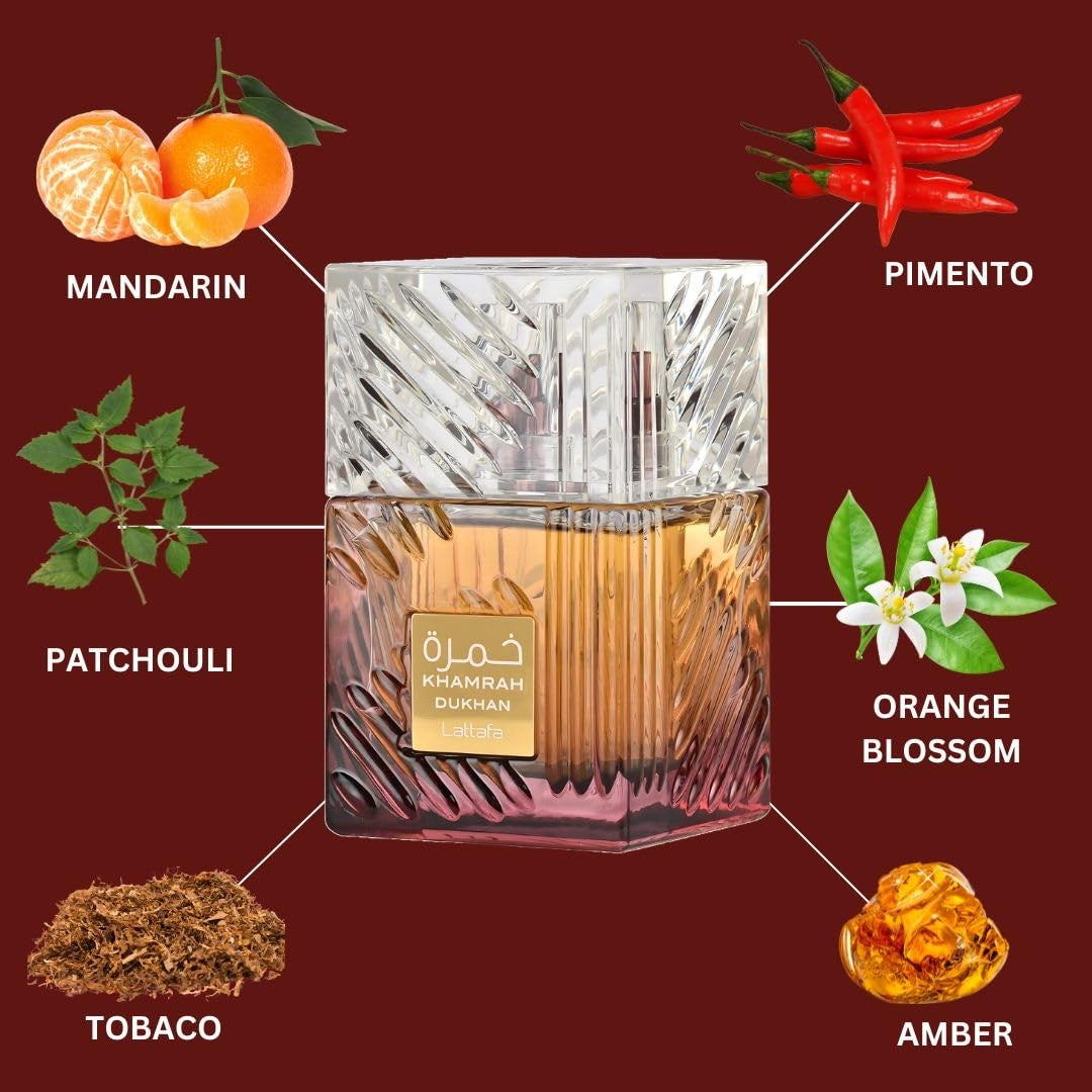 Khamrah Dukhan by Lattafa 3.4 oz Eau de Parfum