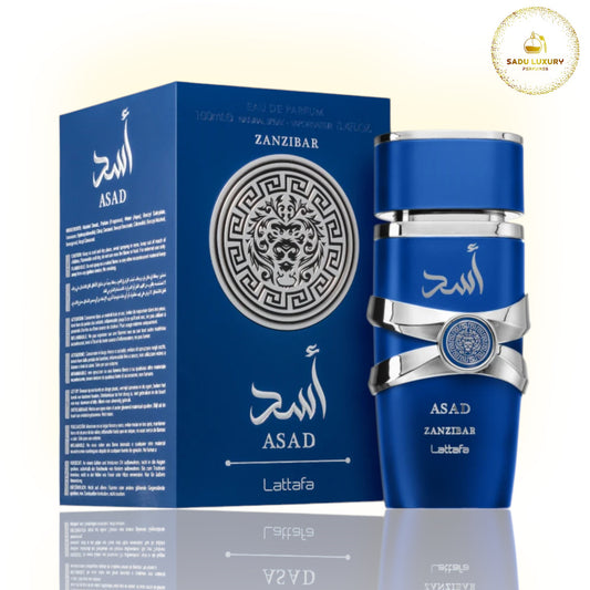 Lattafa Asad Zanzibar for Men Eau de Parfum Spray. 3.4 Ounce