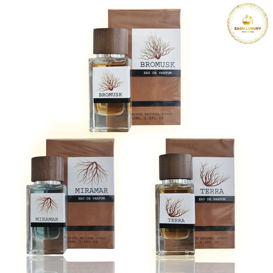 Bromusk ,Miramar ,Terra Combo 3 Pcs By Emper EDP 3.4 Oz