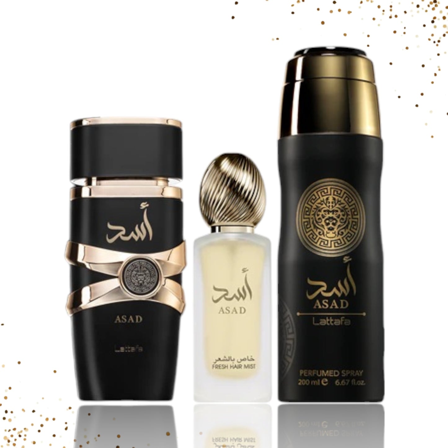 Asad Set By Lattafa 3 Pcs EDP 3.4 Oz