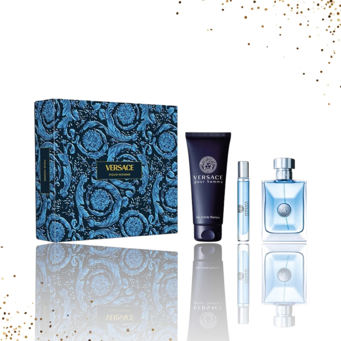 Gift Set Pour Homme by Versace 3 Pcs 3.4 Oz EDT