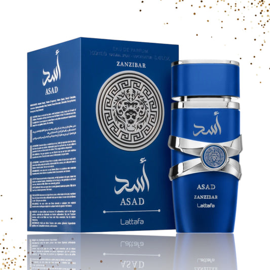 Lattafa Asad Zanzibar for Men   Eau de Parfum Spray. 3.4 Ounce