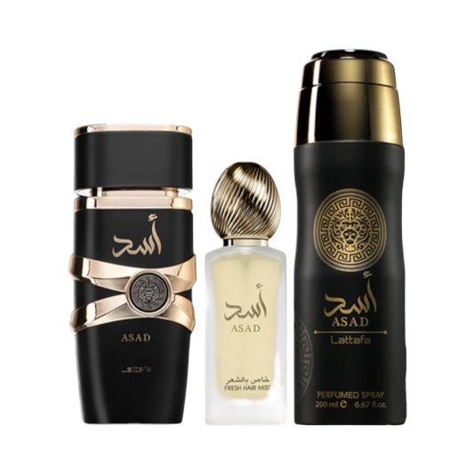 Asad Set By Lattafa 3 Pcs EDP 3.4 Oz