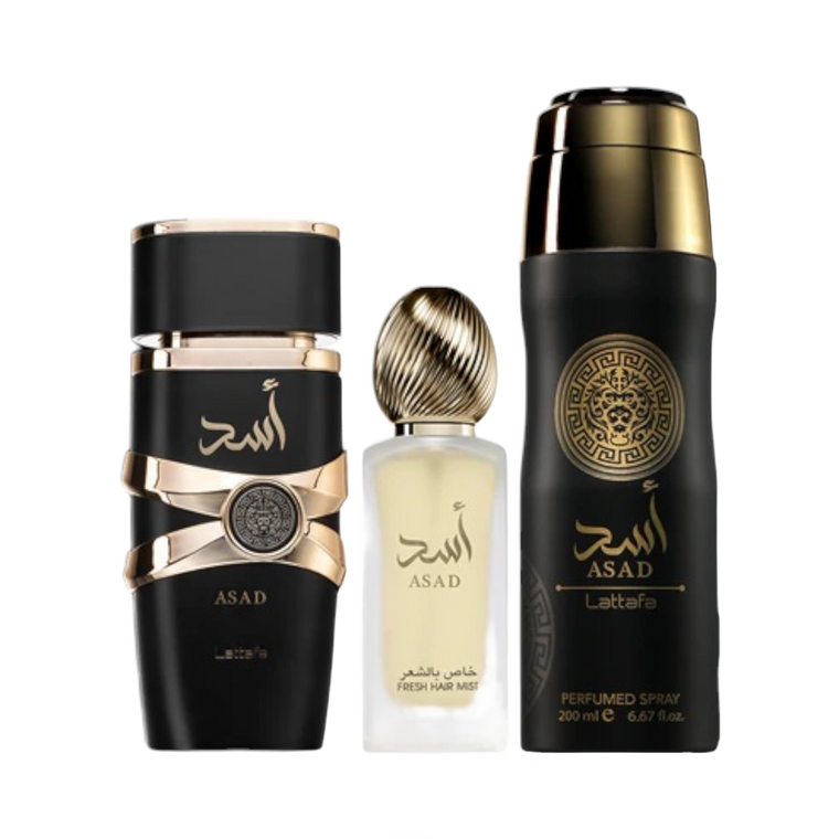 Asad Set By Lattafa 3 Pcs EDP 3.4 Oz